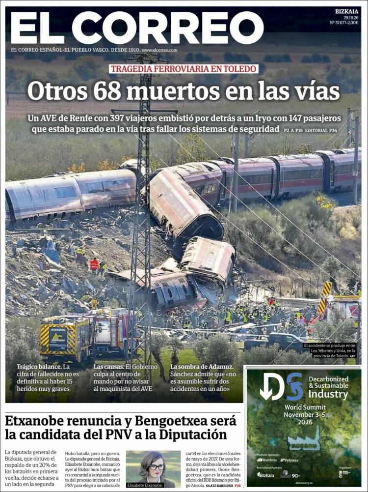 Portada de El Correo (Espa&ntilde;a)