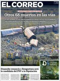 Portada de El Correo - Guipuzcoa (Espa&ntilde;a)