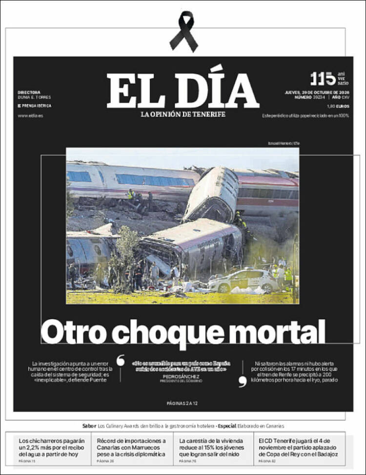Portada de El Día (Espa&ntilde;a)