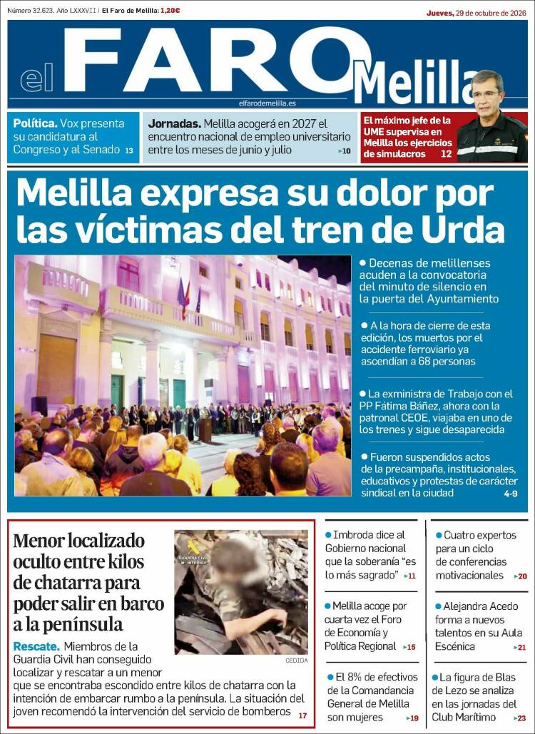 Portada de El Faro de Melilla (Espa&ntilde;a)