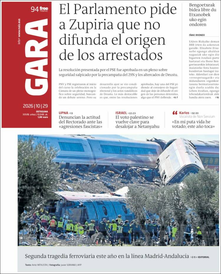 Portada de Gara (Espa&ntilde;a)