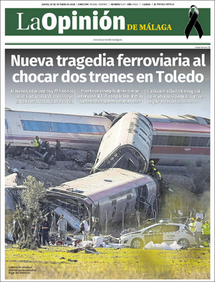Portada de La Opinión de Málaga (Espa&ntilde;a)