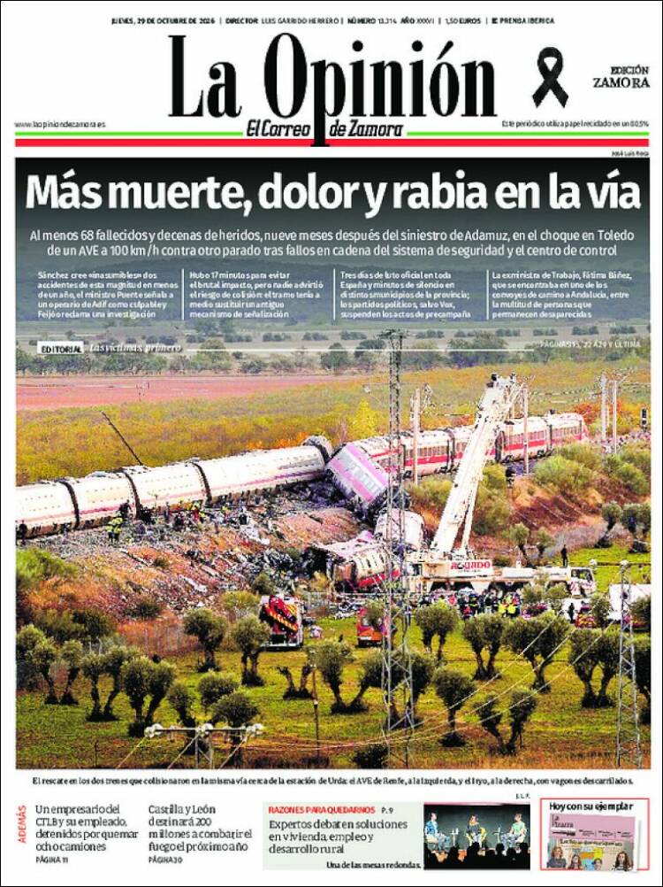 Portada de La Opinión - El Correo de Zamora (Espa&ntilde;a)