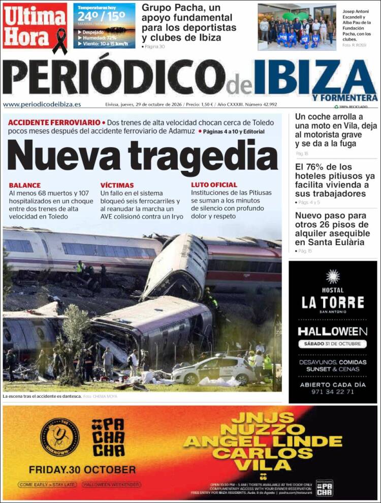 Portada de Periódico de Ibiza (Espa&ntilde;a)