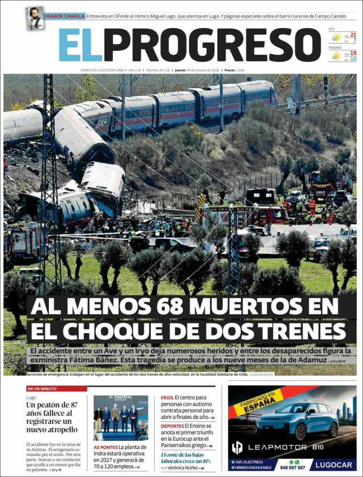 Portada de El Progreso (Espa&ntilde;a)