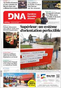 Portada de Les Dernières Nouvelles d'Alsace (Francia)