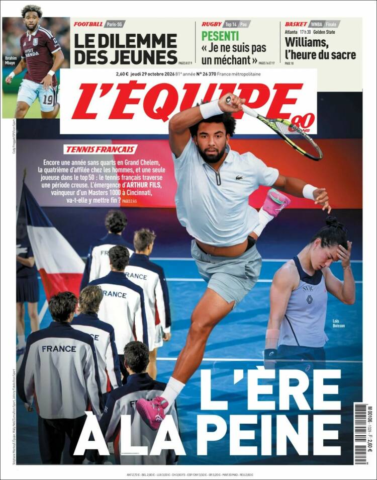 Portada de L'Equipe (Francia)