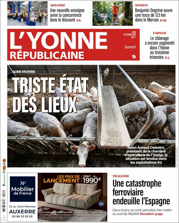 Portada de L'Yonne-Républicaine (Francia)