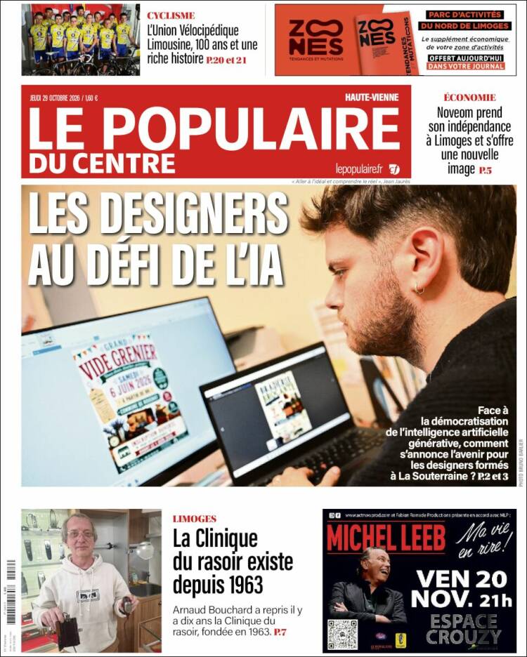 Portada de Le Populaire du Centre (Francia)