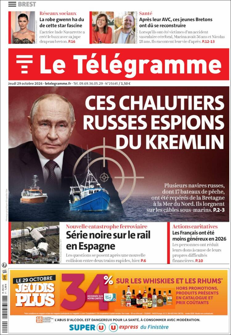 Portada de Télégramme (Francia)