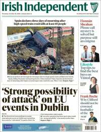 Portada de Irish Independent (Irlanda)