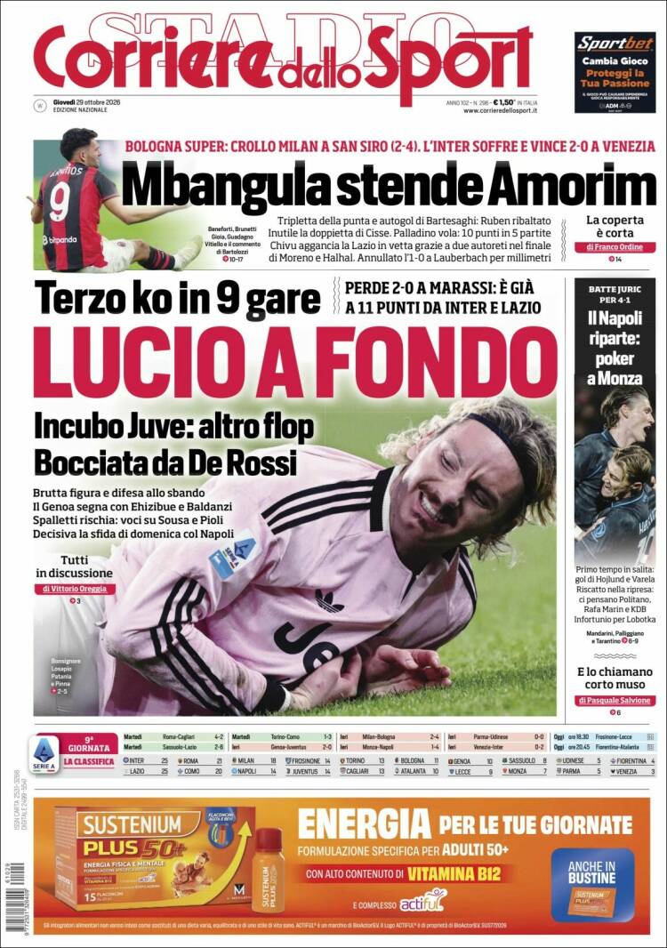 Portada de Corriere dello Sport (Italia)