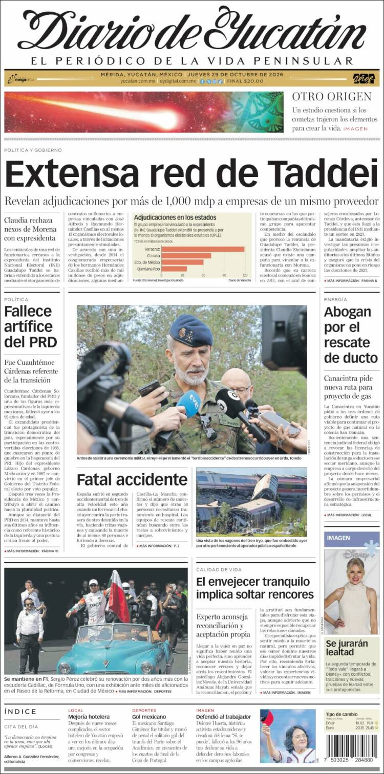 Portada de Diario de Yucatán (M&eacute;xico)