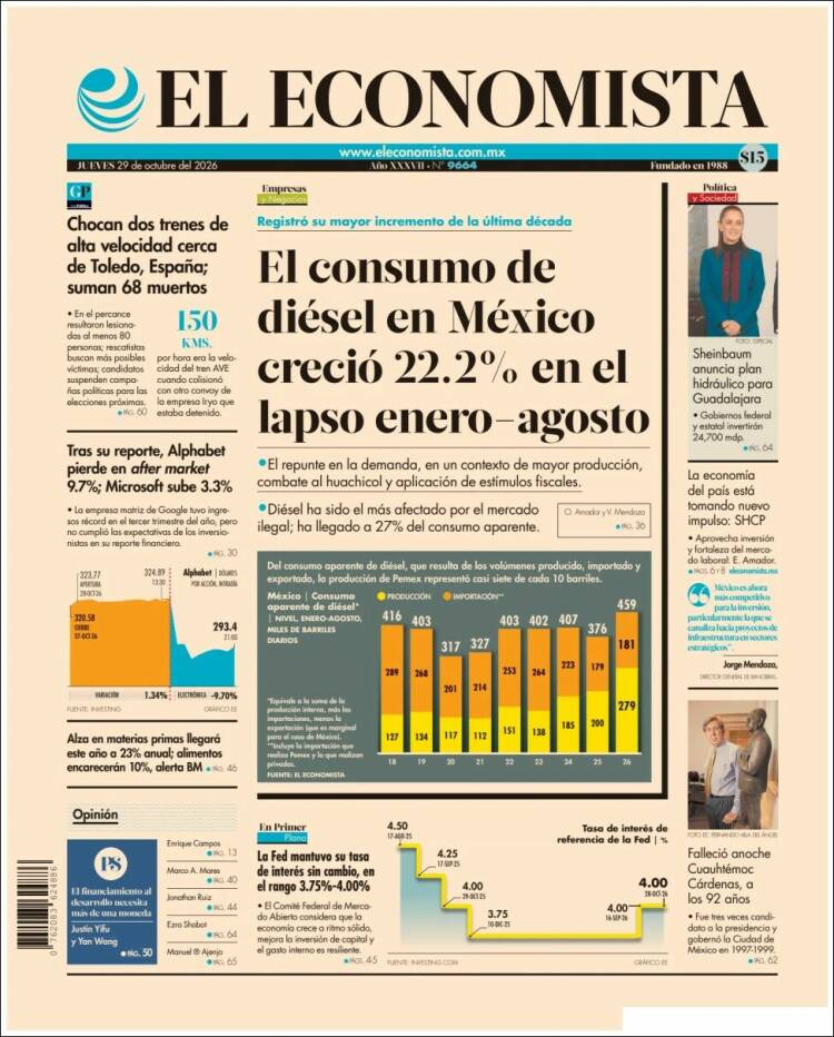 Portada de El Economista (M&eacute;xico)