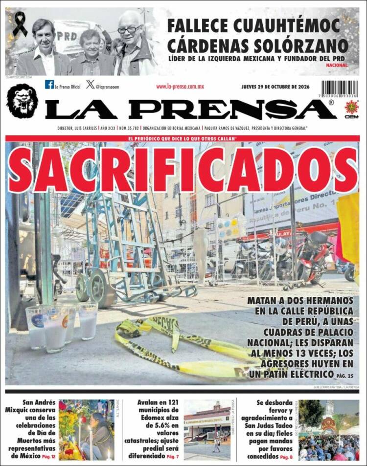 Portada de La Prensa (M&eacute;xico)