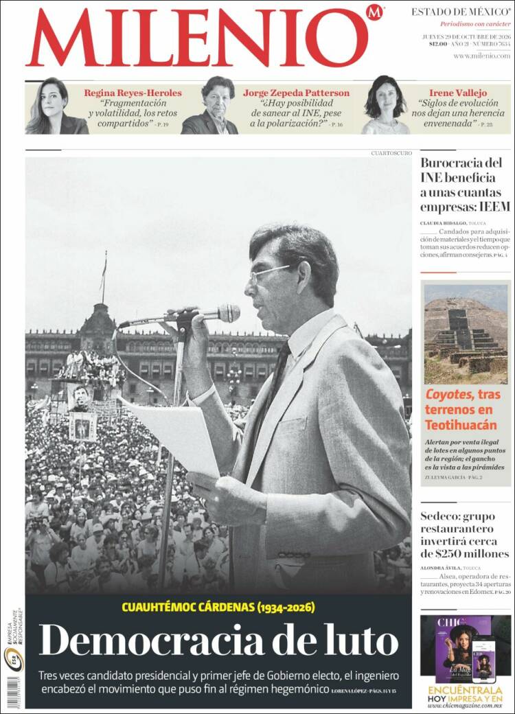Portada de Milenio - Estado de México (M&eacute;xico)