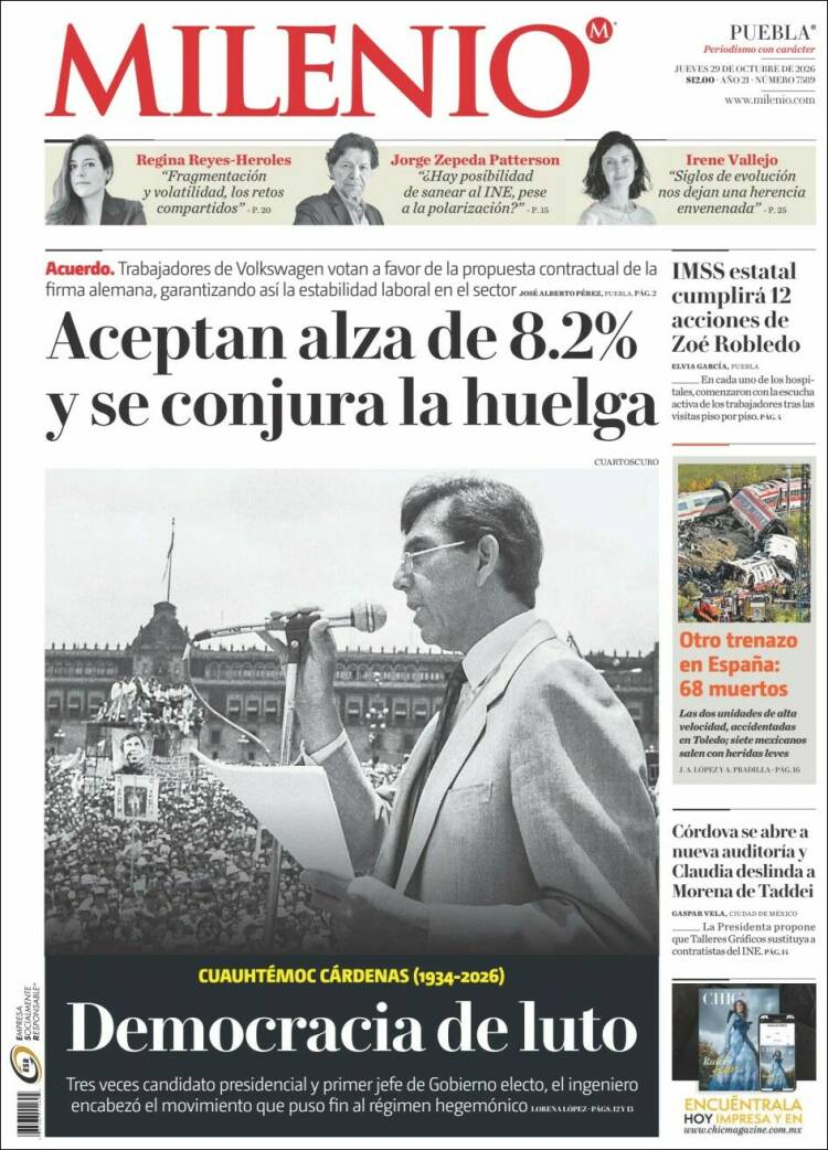 Portada de Milenio de Puebla (M&eacute;xico)