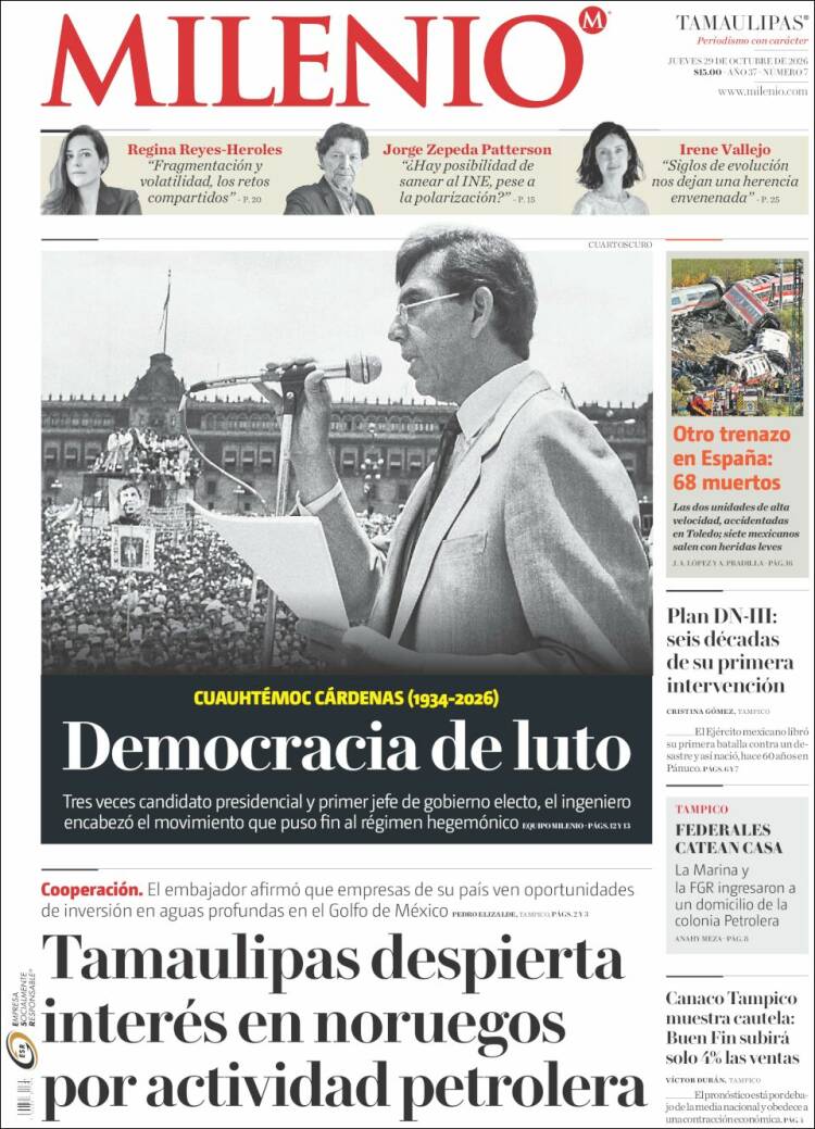 Portada de Milenio - Tamaulipas (M&eacute;xico)