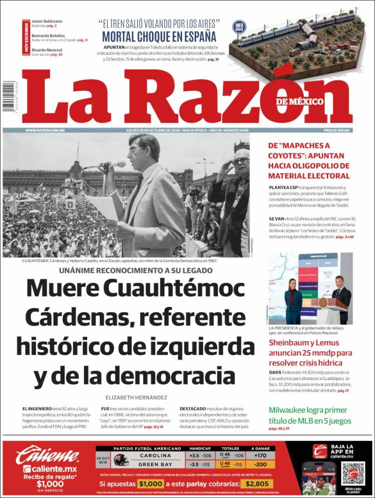 Portada de La Razón (M&eacute;xico)