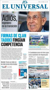 Portada de El Universal (M&eacute;xico)