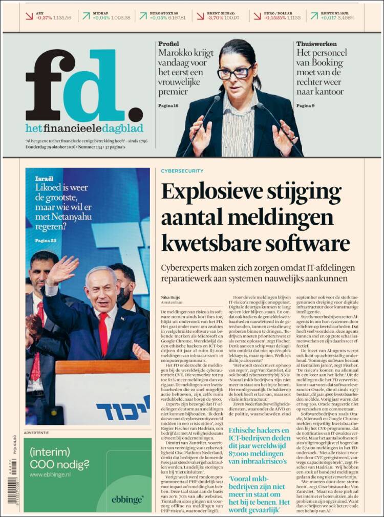 Portada de Het Financieele Dagblad (Pa&iacute;ses Bajos)
