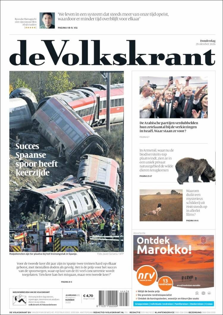 Portada de De Volkskrant (Netherlands)