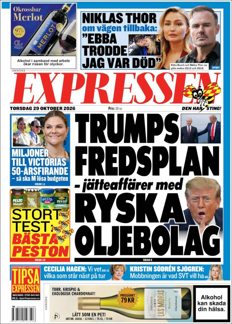 Portada de Expressen (Sweden)