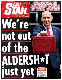 Portada de Daily Star (Reino Unido)