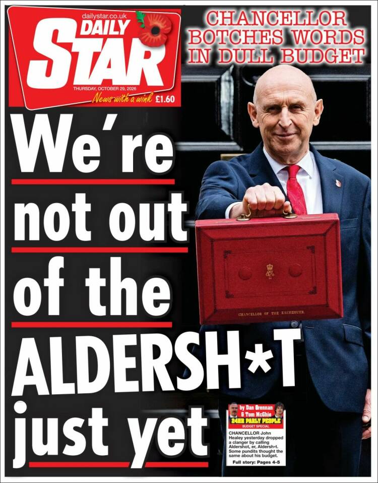 Portada de Daily Star (Reino Unido)