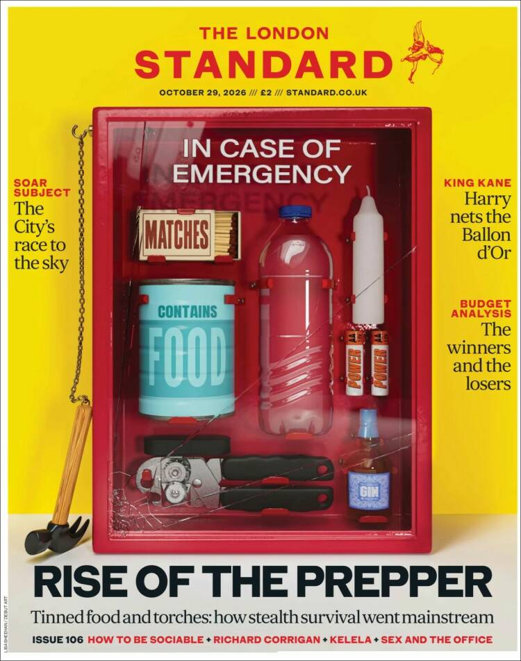 Portada de Evening Standard (Reino Unido)
