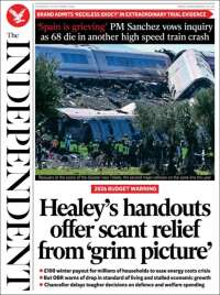 Portada de The Independent (Reino Unido)
