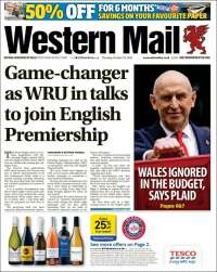 Portada de Western Mail (Reino Unido)