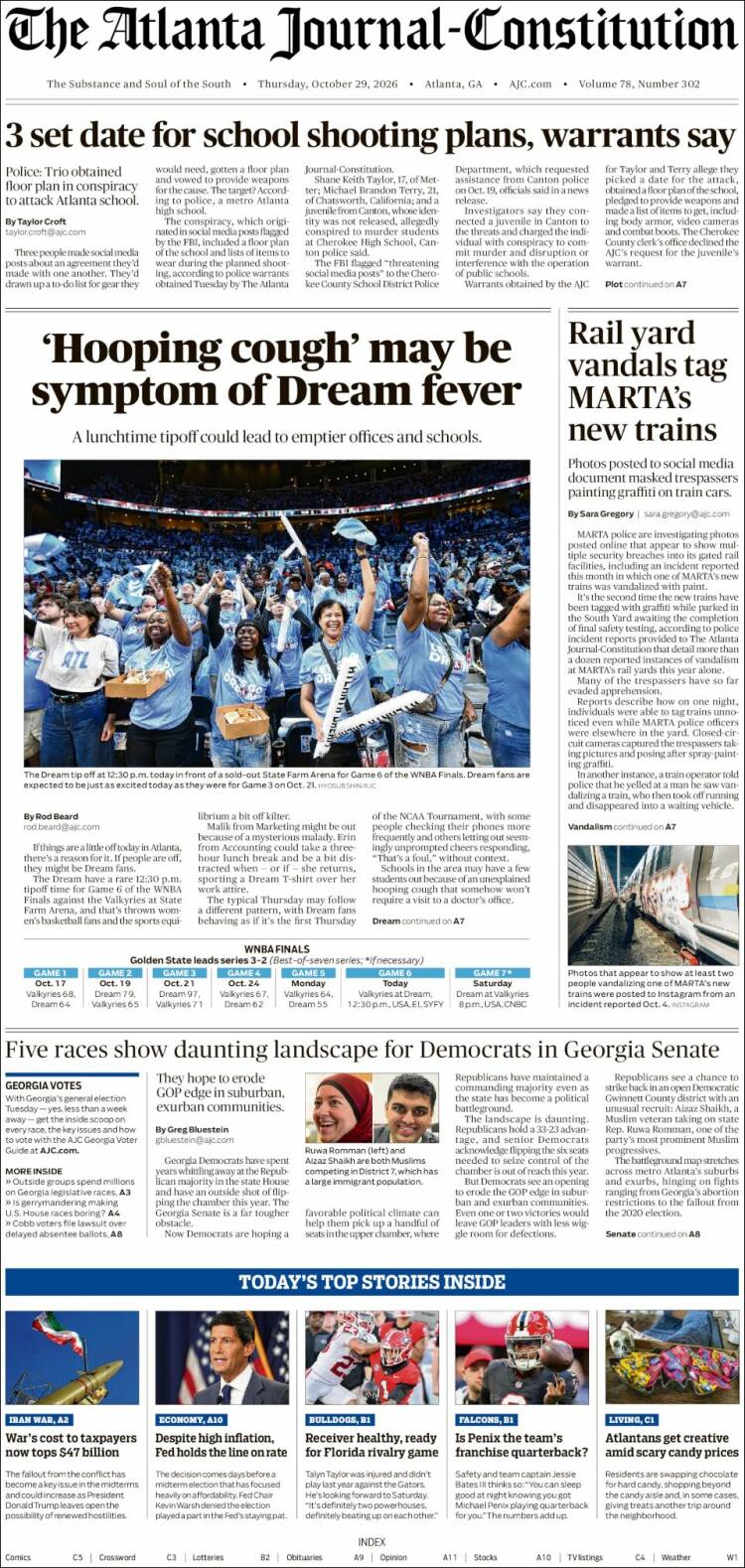 Portada de The Atlanta Journal-Constitution (USA)