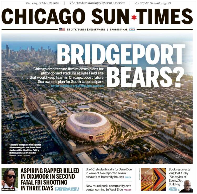 Portada de Chicago Sun-Times (USA)