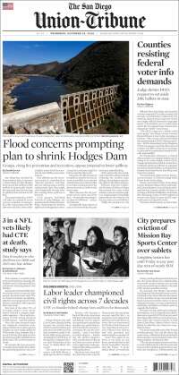 Portada de The San Diego Union-Tribune (USA)