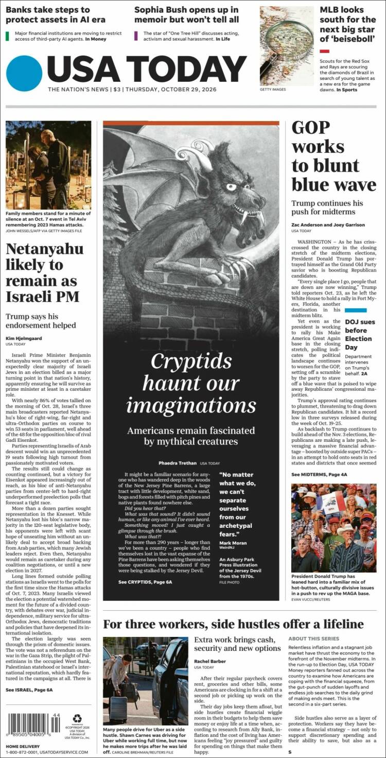 Portada de USA Today (USA)