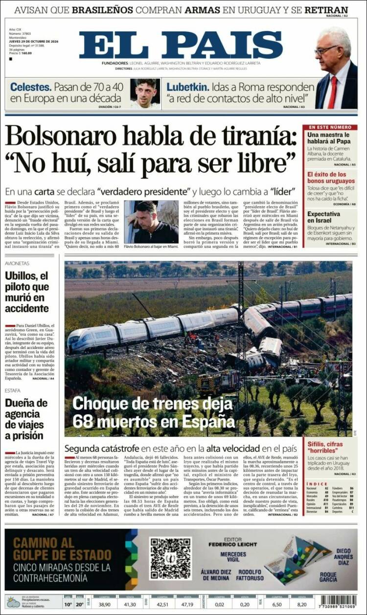 Portada de El País (Uruguay)