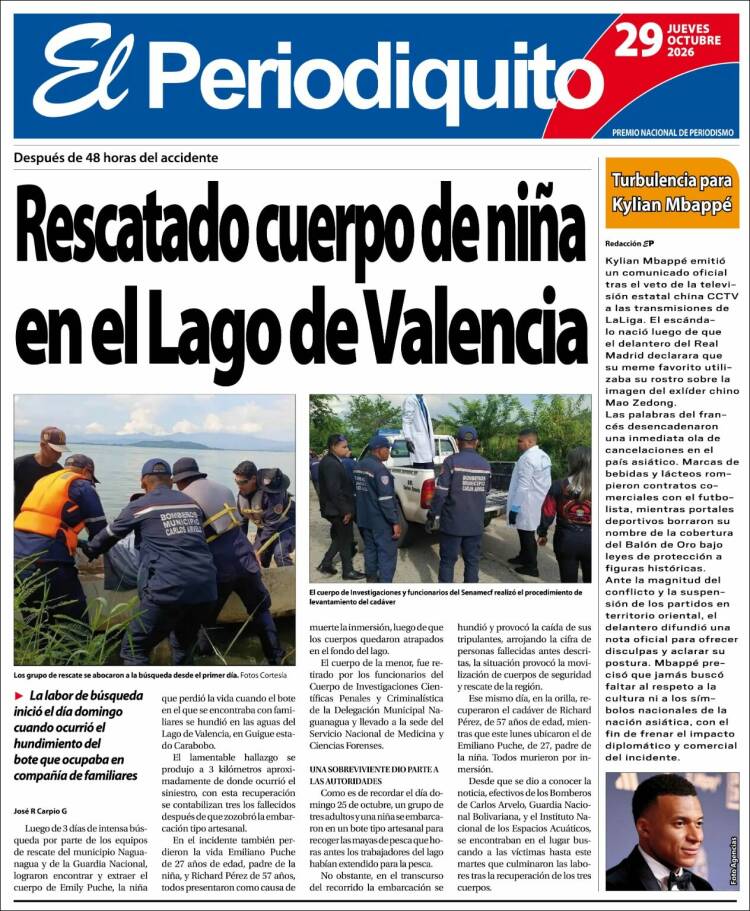 Portada de Periodiquito de Aragua (Venezuela)