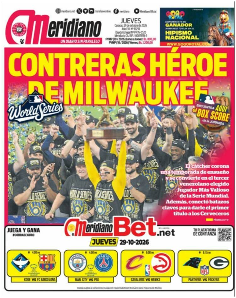 Portada de Meridiano (Venezuela)
