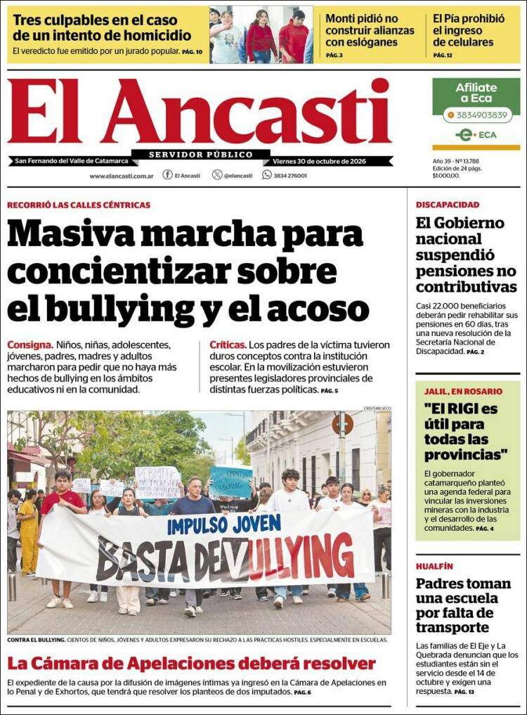 Portada de El Ancasti (Argentina)