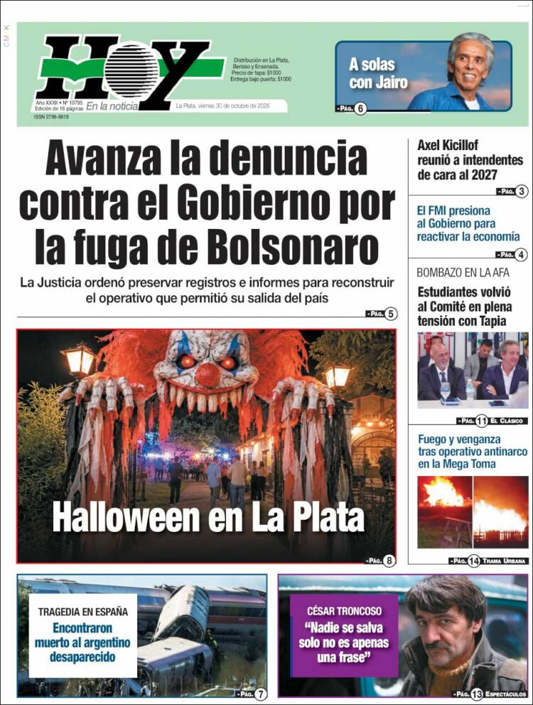 Portada de Diario Hoy (Argentina)