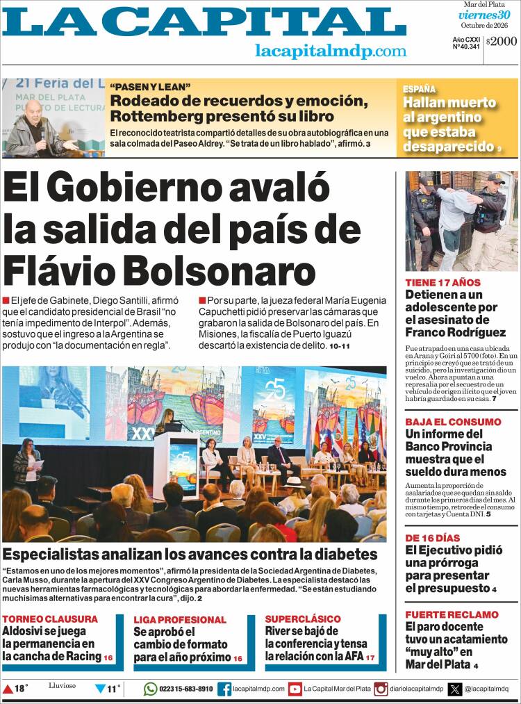 Portada de Diario La Capital - Mar del Plata (Argentina)