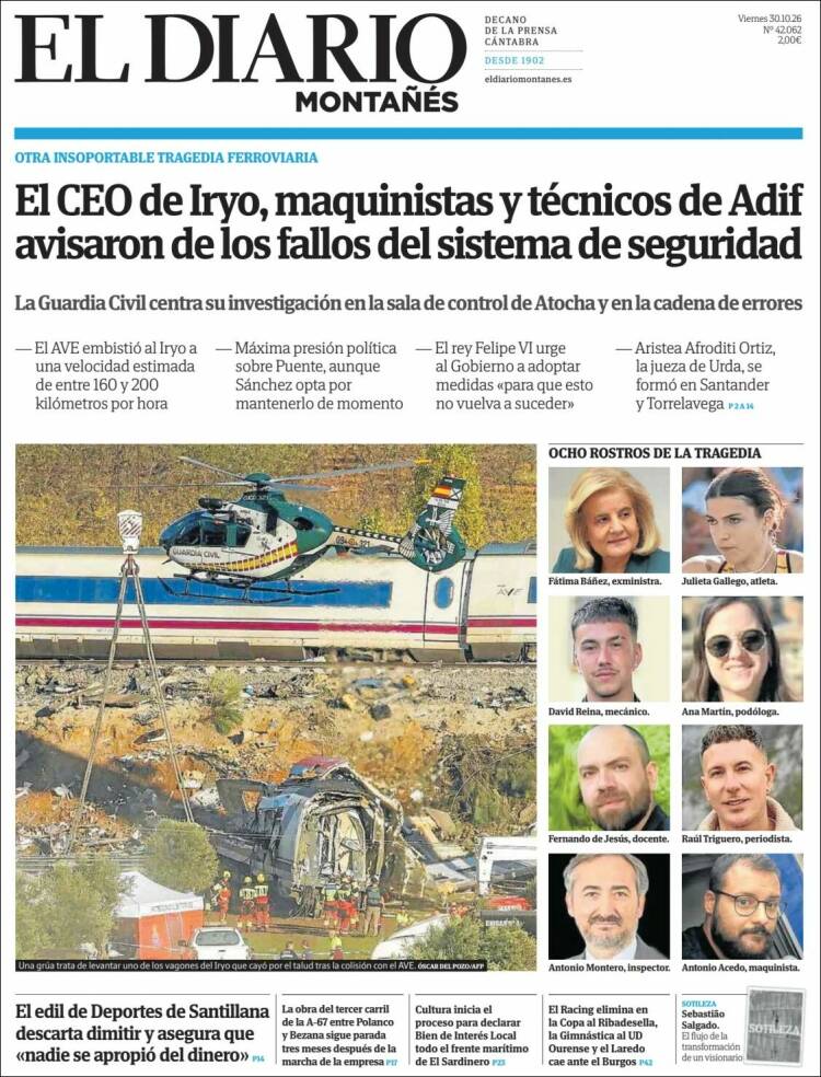 Portada de El Diario Montañés (Espa&ntilde;a)
