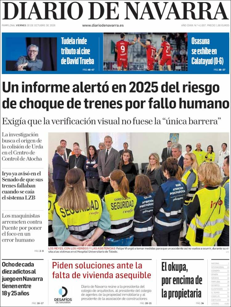 Portada de Diario de Navarra (Espa&ntilde;a)