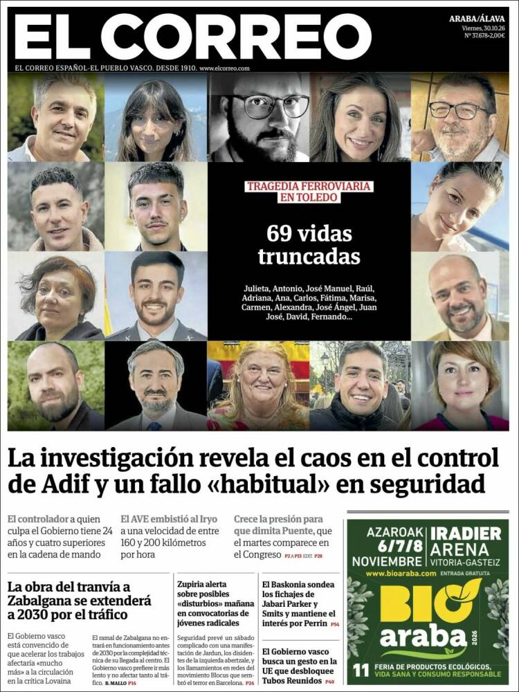 Portada de El Correo - Álava (Espa&ntilde;a)