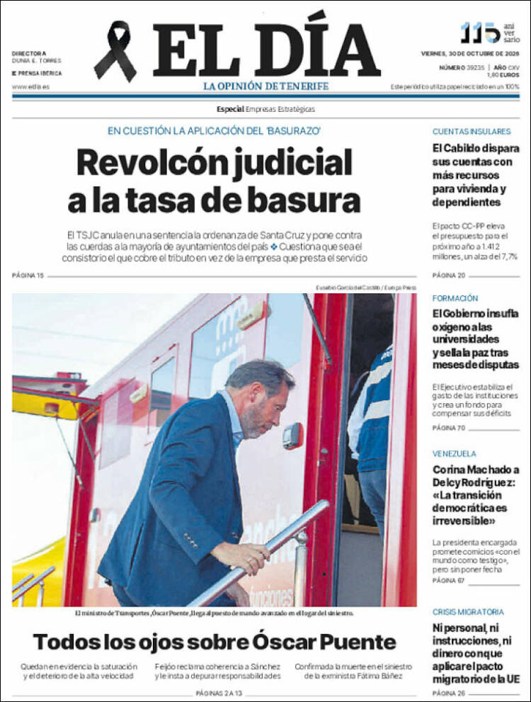Portada de El Día (Espa&ntilde;a)