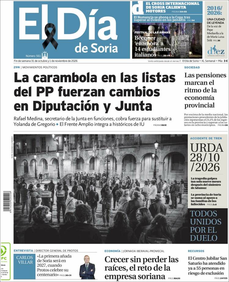 Portada de El Día de Soria (Espa&ntilde;a)