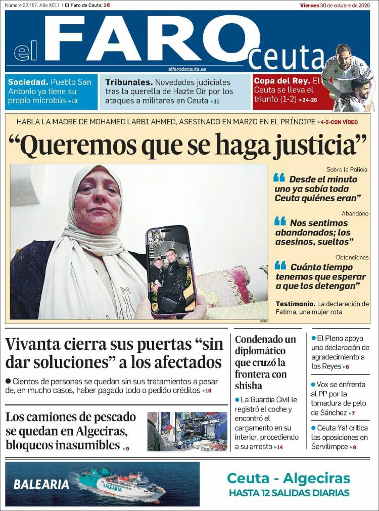 Portada de El Faro de Ceuta (Espa&ntilde;a)