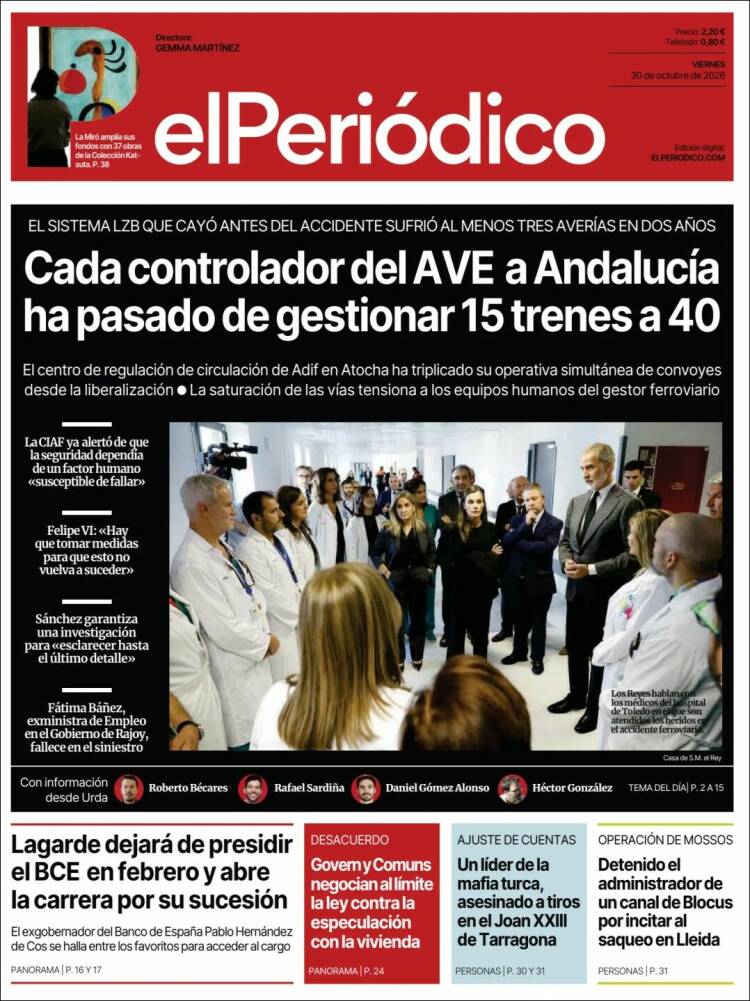Portada de El Periódico (Espa&ntilde;a)