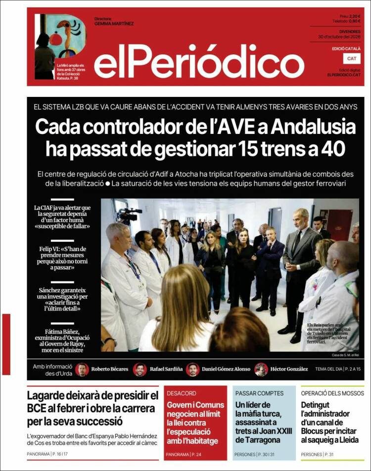 Portada de El Periódico de Catalunya (Espa&ntilde;a)